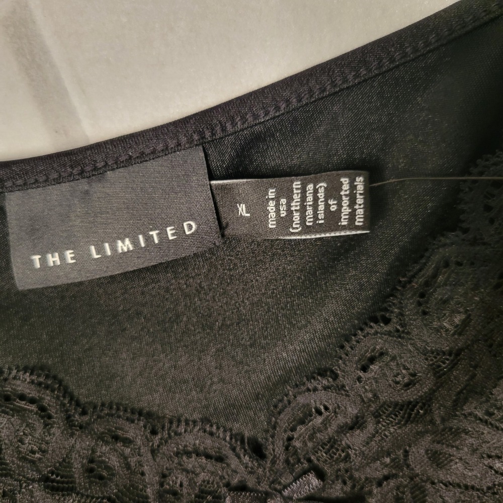 Vintage Y2K The Limited Camisole XL Black Lace Trim Shelf Bra NWT - Picture 9 of 14